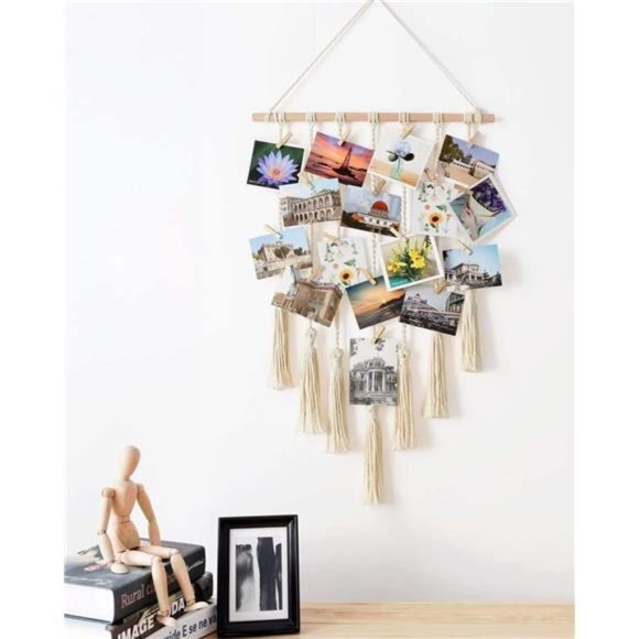 Hanging Photo Display Boho Teen Girl Women Gift Macrame Wall Hanging Pictures - Picture 5 of 6